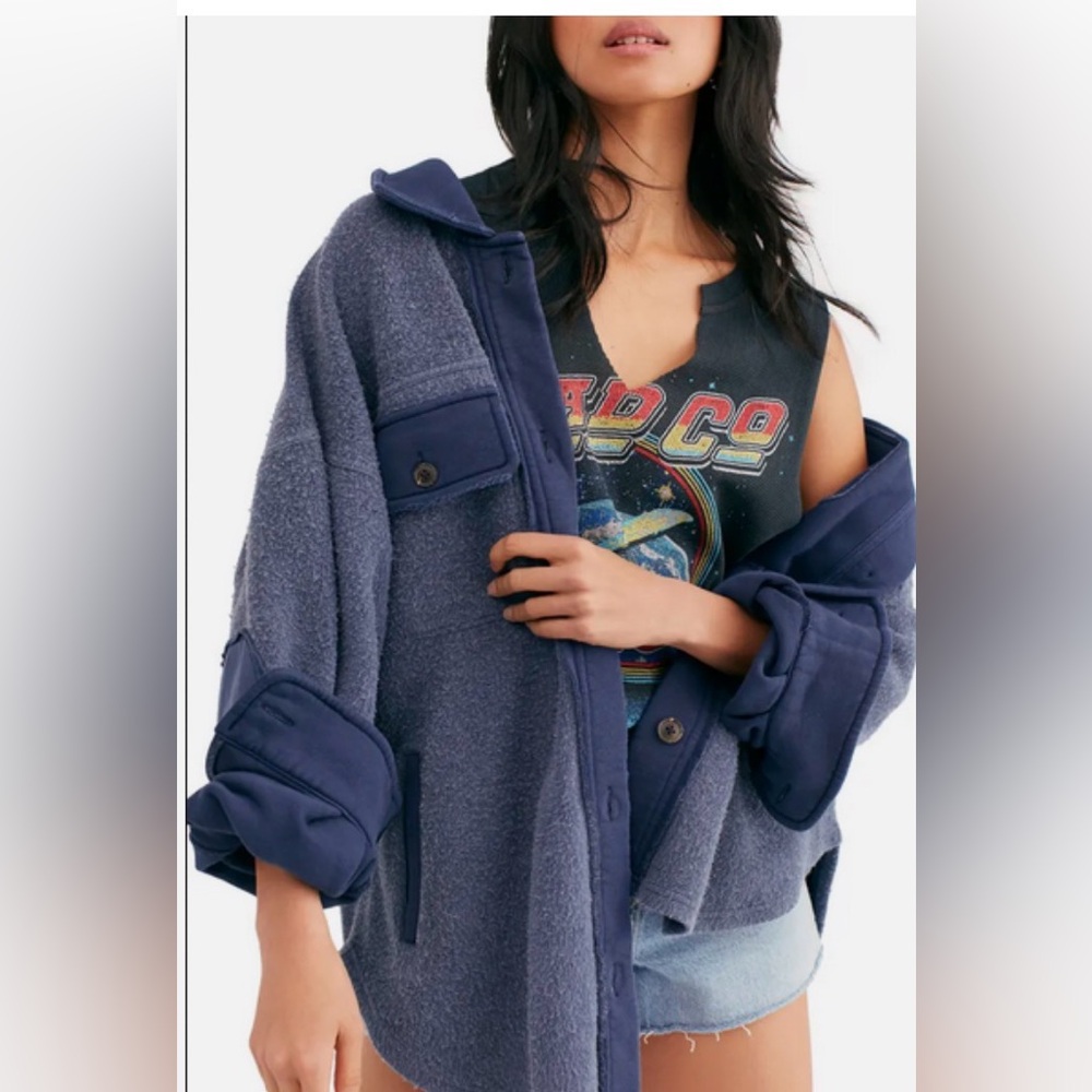 Free People Ruby Jacket in Indigo oversized Size S